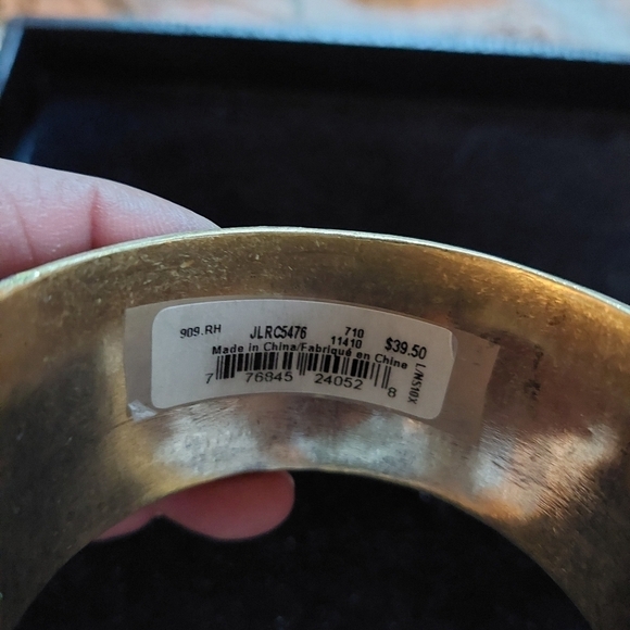 Vintage* Lucky Brand Brass & Enamel Navajo Rug Design Bangle Bracelet - Picture 4 of 6